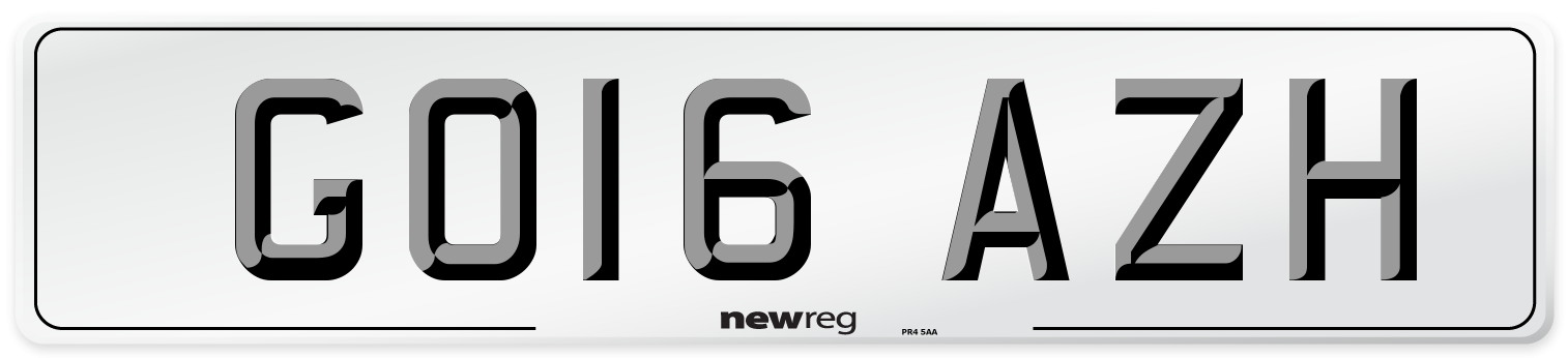 GO16 AZH Number Plate from New Reg